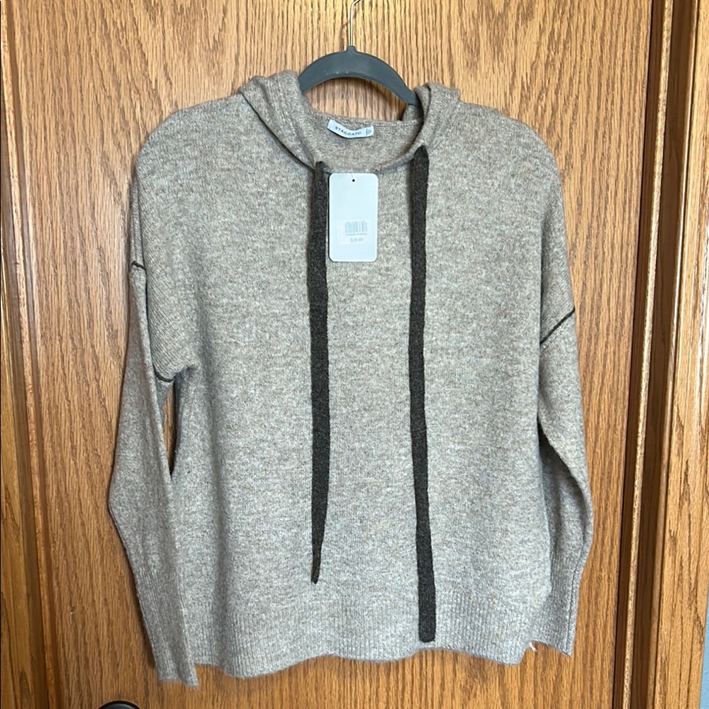 Men's Beige Sweater with Black Accents